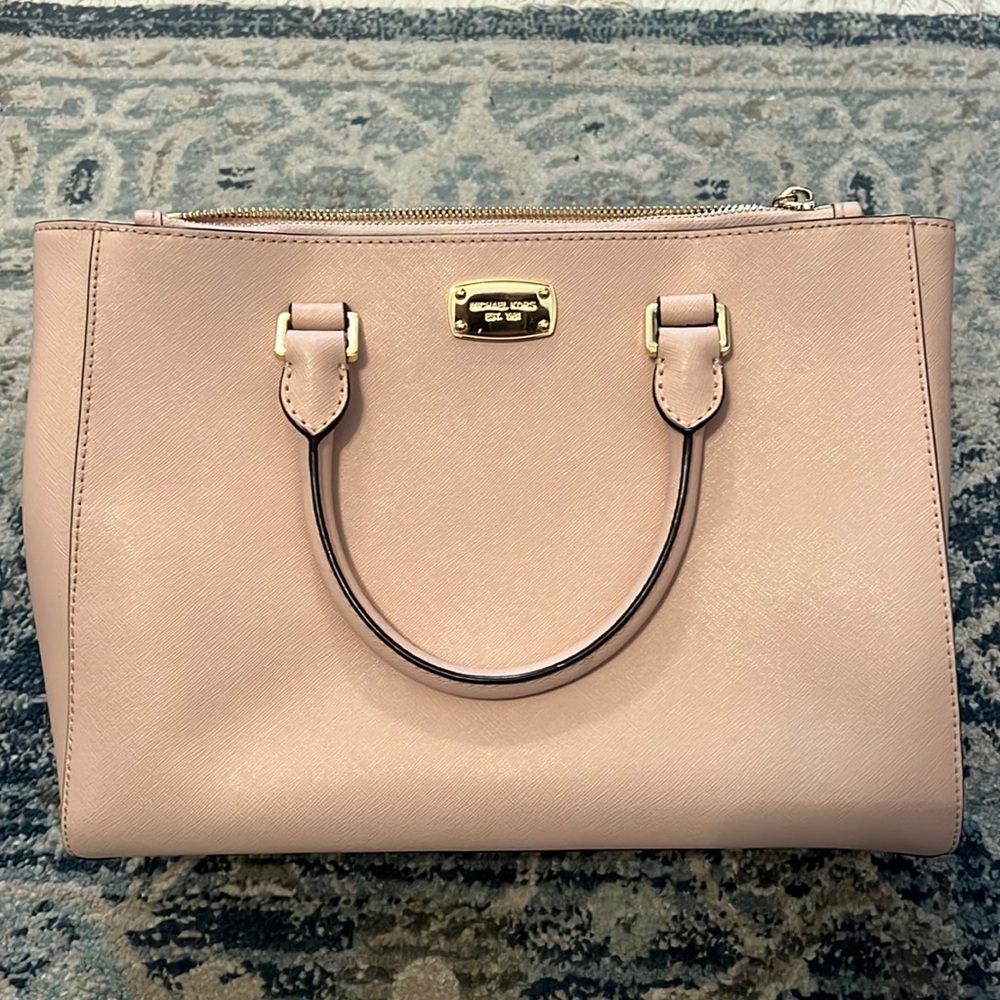 Michael Kors Kellen Medium Saffiano Leather Satchel | Dusty Rose